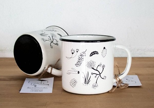 enamel camp travel mug illustrated lanomada