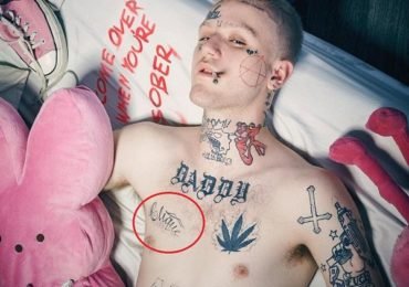 Lil Peep chest and stomach tattoos