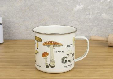 mushroom enamel mug for camping gift republic