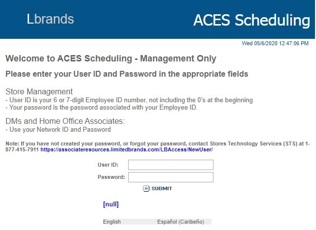 Aces login