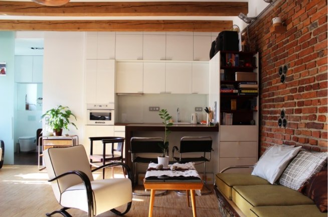 Brick-Wall-Small-Apartment-Modern-Furniture