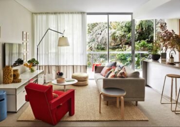 Small-Apartment-Red-Armchair-Standing-Lamp